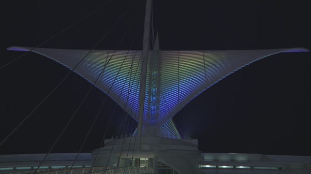 Milwaukee Art Museum 'wing' lights unveiled; when to see them