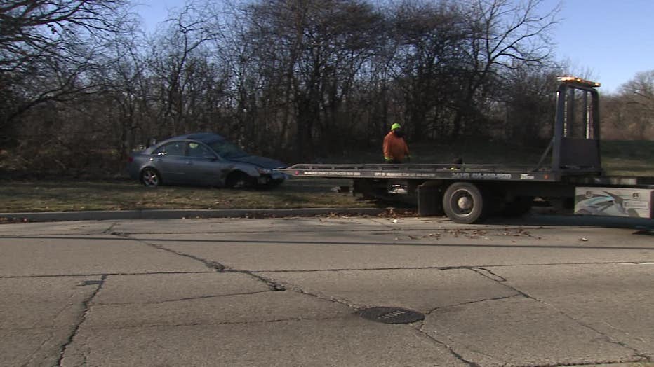 Milwaukee fatal crash; Sherman and Custer, vehicle in trees FOX6