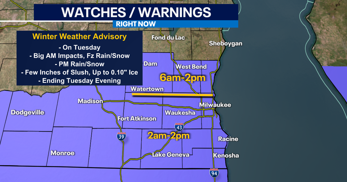 Southeast Wisconsin winter weather advisory; slick roads Tuesday | FOX6 ...