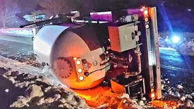 Kenosha County propane truck crash, driver taken to hospital