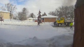 Waukesha snow blower fire, plow driver responds after seeing smoke