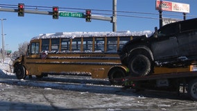 Greenfield crash, school bus hit at 108th and Cold Spring