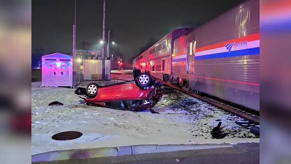 Train collides with abandoned vehicle in Brookfield