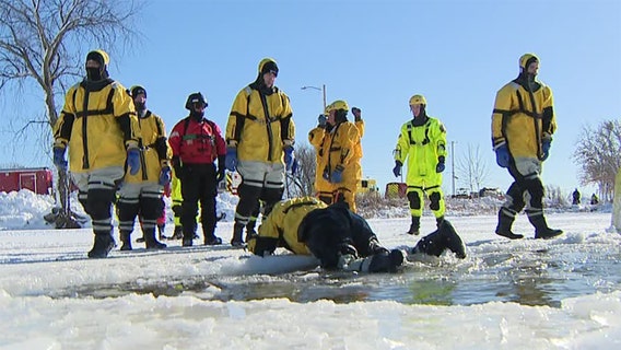 Eagle Lake ice rescue training, first responders sharpen skills