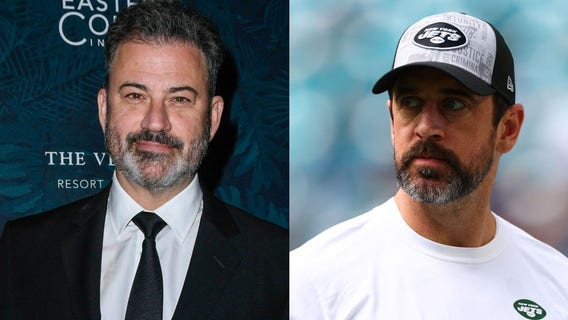 Aaron Rodgers takes Epstein-related dig at Jimmy Kimmel; late-night host fires back