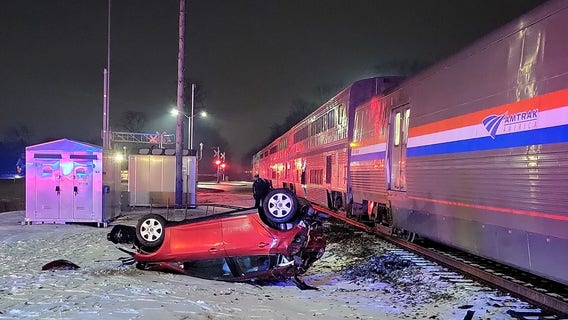 Brookfield Amtrak train, car crash; no injuries reported