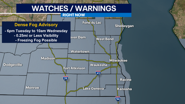 Snow ending, dense fog settles into southeast Wisconsin