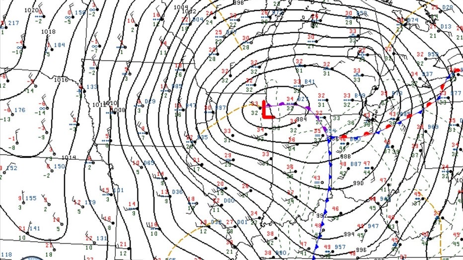 Surface Weather Map. Credit: College of DuPage