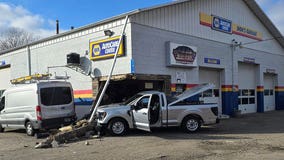 Pickup truck slams into Trevor business; building damage substantial