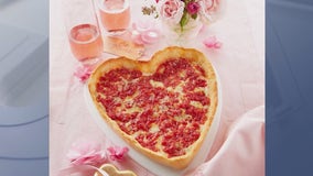 Heart-shaped deep dish pizzas from Lou Malnati’s Pizzeria