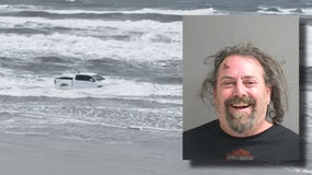 New York man arrested after driving pickup truck into ocean at New Smyrna Beach, deputies say