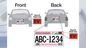 Wisconsin EV Hybrid stickers for license plates, first responder safety