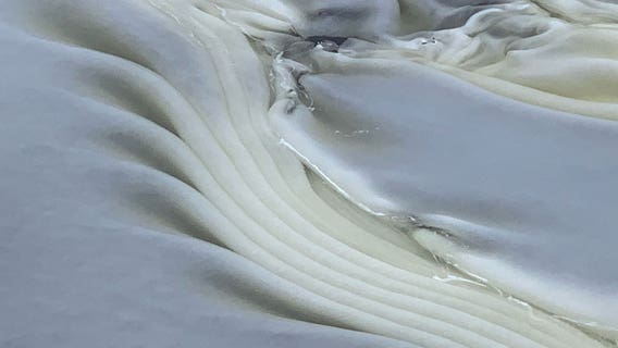 Milwaukee River strange ice formation seen near West Bend