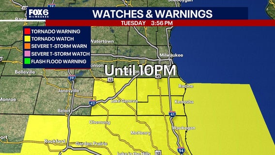Tornado watch canceled early for Kenosha, Racine, Walworth counties