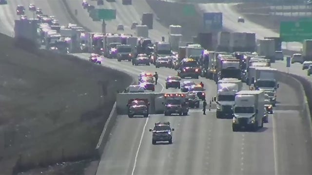 Racine County I-94 truck crash, lug nuts from rear tire sheared off