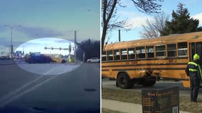 Waukesha school bus crash, truck ran red light: video