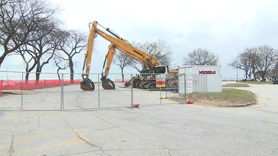 Milwaukee North Point parking lot construction; sewer system collapse
