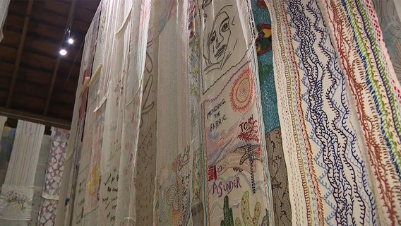 Stitches for refugees project, Cedarburg exhibit displays message