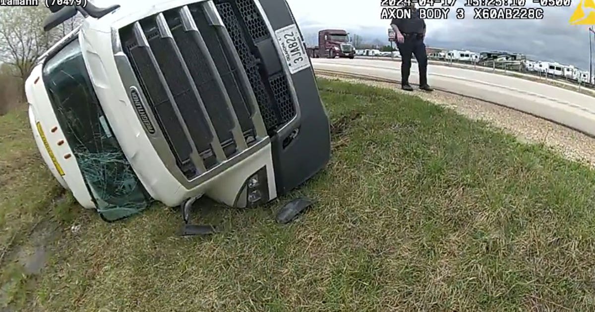 Washington County semi rollover; driver arrested for OWI | FOX6 Milwaukee