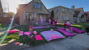 'Pink Out' for Sade Robinson outside Maxwell Anderson's house