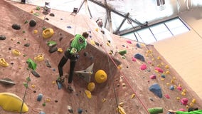 Team rock climbing, high school athletes compete in Milwaukee
