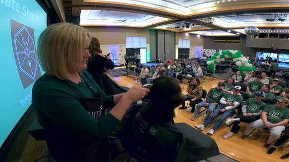 Shaved heads for cancer; UW-Whitewater students support cause