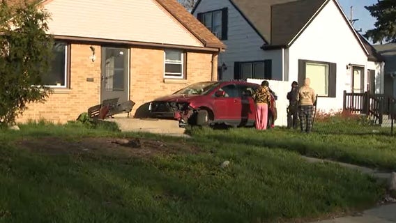 Car struck Milwaukee house, 76th and Carmen, 3 taken to hospital