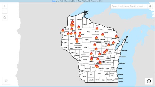 Wisconsin elevated fire danger, DNR asks public to avoid burning