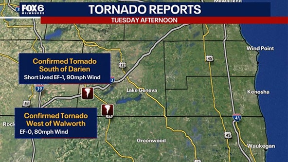 NWS confirms Walworth County tornadoes Tuesday
