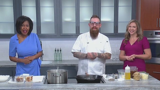 Making a savory French onion pasta with Chef Adam Pawlak