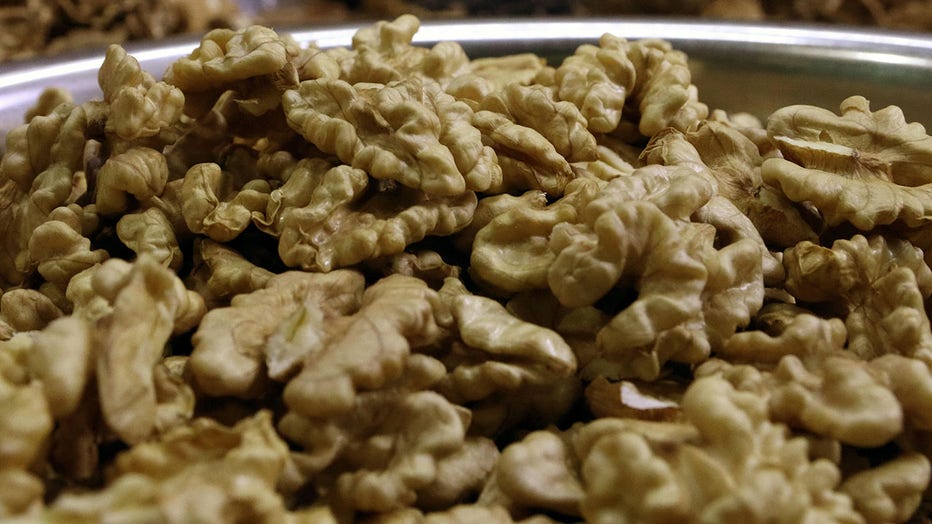 FILE - Walnuts are pictured at a market in Kolkata, India on Aug. 21, 2021. (Photo by Debajyoti Chakraborty/NurPhoto via Getty Images)