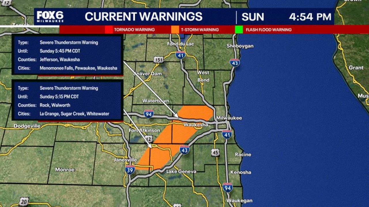 Southeast Wisconsin Severe Weather; Thunderstorm Warnings Issued | FOX6 ...