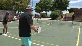 Summerfest charity pickleball tournament; FOX6's Ted Perry competes