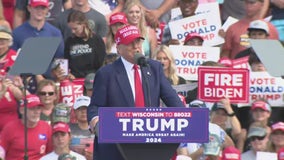 Former President Donald Trump Wisconsin visit; Racine campaign rally