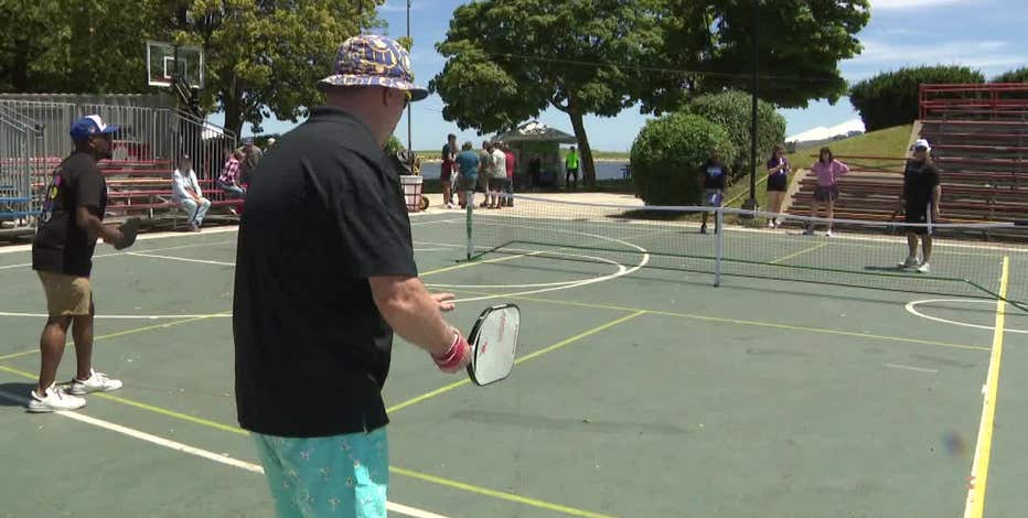 Summerfest charity pickleball tournament; FOX6's Ted Perry competes