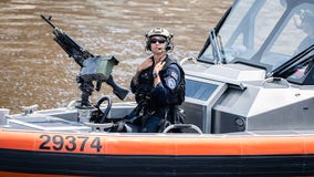 RNC Milwaukee River security, heavily armed boats patrol