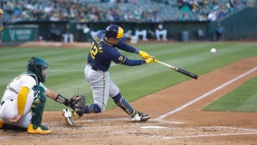 Rhys Hoskins hits 3-run homer as Brewers beat Athletics 11-3