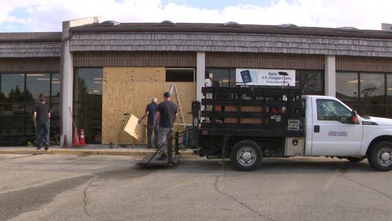 Brookfield crash, car into Post Office off Calhoun Road
