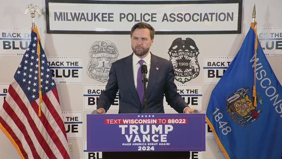 JD Vance Wisconsin visit; Milwaukee Police Association endorses Trump-Vance