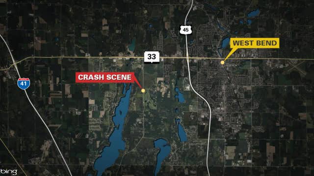 Town of West Bend rollover crash; 26-year-old driver dead