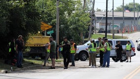 Kenosha County dump truck crash, person hit while mowing lawn