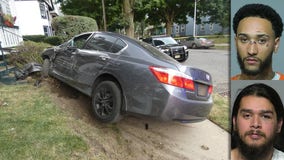 Milwaukee police chase, car crashes into yard; 2 men charged