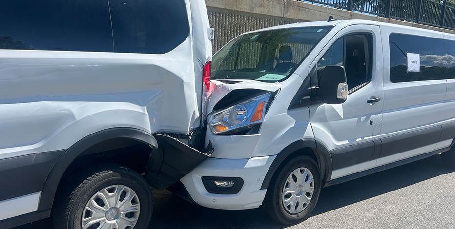 Walz motorcade; press van crash in Milwaukee County