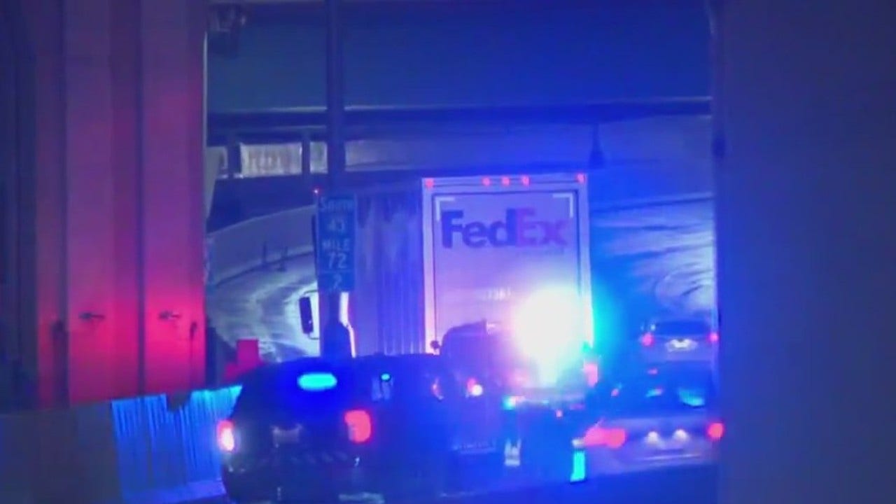 I-43, Marquette Interchange crash; FedEx truck involved