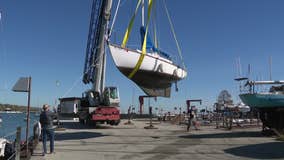 Milwaukee 'Big Boat Day;' sailboats pulled from harbor for season