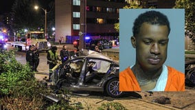 Milwaukee police chase, crash; light pole, parking meters hit, man charged