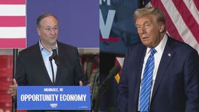 Former President Donald Trump, Doug Emhoff in Milwaukee on Tuesday