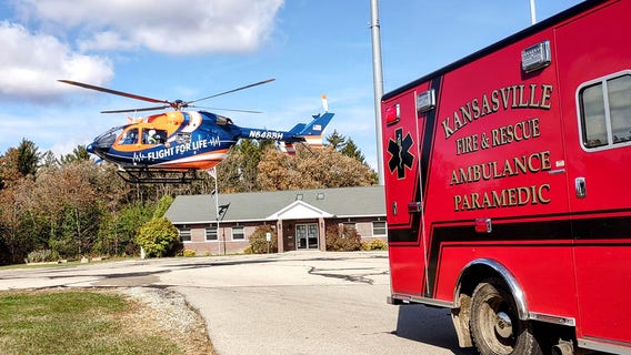 Kenosha County grain bin accident, man flown to hospital