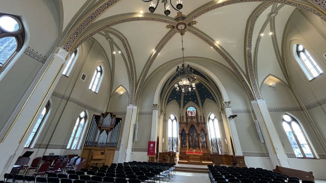 Trinity Evangelical Lutheran Church; 1st service since 2018 fire