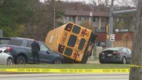 Greenfield school bus crash near 27th and Howard, 1 person dead